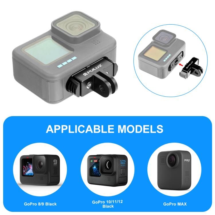 PULUZ Quick Release Magnetic Folding Finger Base Mount for GoPro HERO12 Black /11 Black /11 Black mini /10 Black /9 Black /8 Black / Max (Black) - Connection Mount by PULUZ | Online Shopping UK | buy2fix