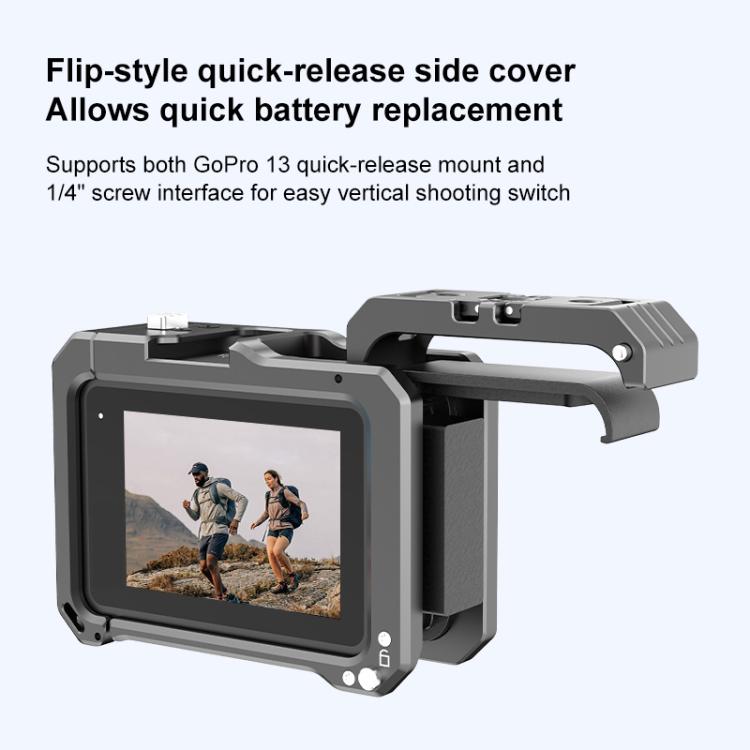 For GoPro HERO13 Black /12 Black /11 Black /10 Black /9 Black PULUZ Metal Camera Cage (Black) - Metal Cases by PULUZ | Online Shopping UK | buy2fix
