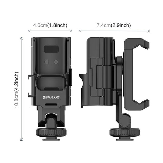 For DJI OSMO Pocket 3 PULUZ Protective Frame Expansion Phone Clamp, Compatible with Tripod Pole (Black) - Mount & Holder by PULUZ | Online Shopping UK | buy2fix