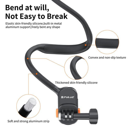 PULUZ Lazy Neck Bracket Magnetic Quick Release POV View Mount (Black) - Holder by PULUZ | Online Shopping UK | buy2fix