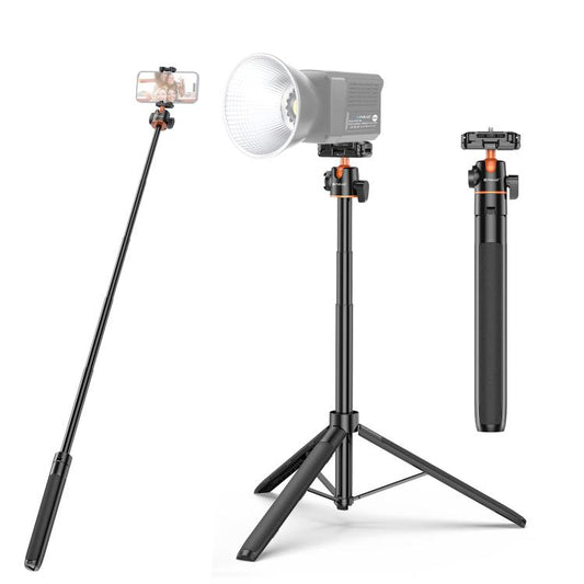 PULUZ 1.4m Phone Selfie Stick Tripod Vlog Live Streaming Holder with Phone Clip (Black) - Holder by PULUZ | Online Shopping UK | buy2fix