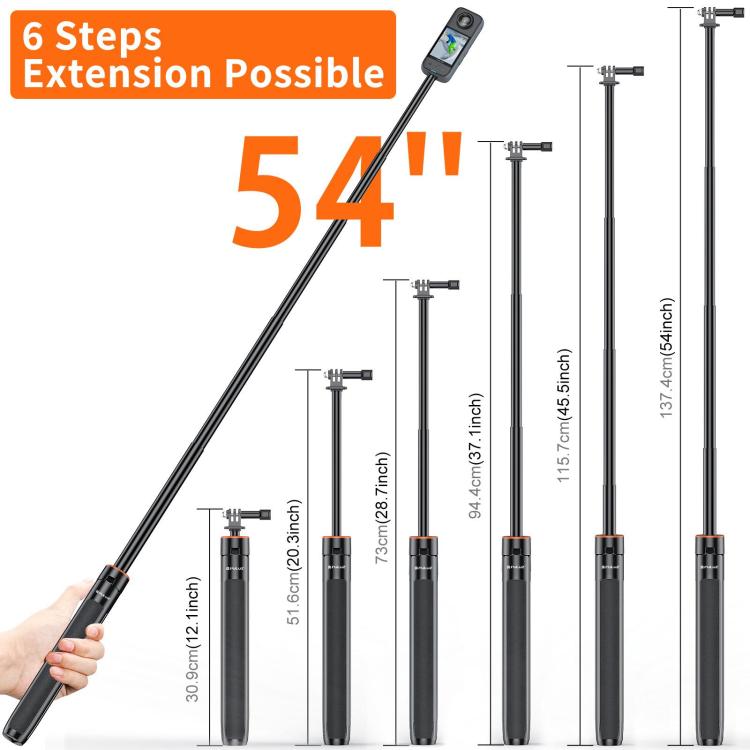 PULUZ 1.4m Action Camera Selfie Stick Tripod Vlog Live Streaming Holder (Black) - Holder by PULUZ | Online Shopping UK | buy2fix