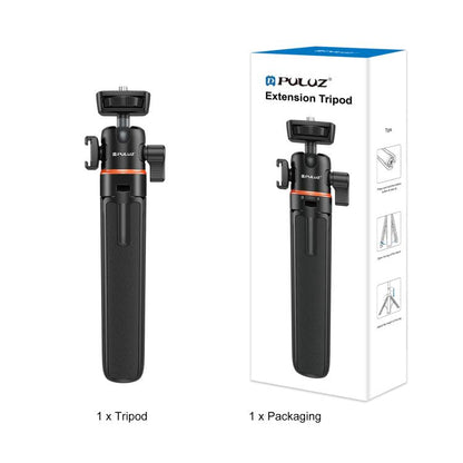 PULUZ Mini Phone Camera Extension Tripod Stand 360 Degree Ball Head Cold Shoe Selfie Stick (Black) - Holder by PULUZ | Online Shopping UK | buy2fix