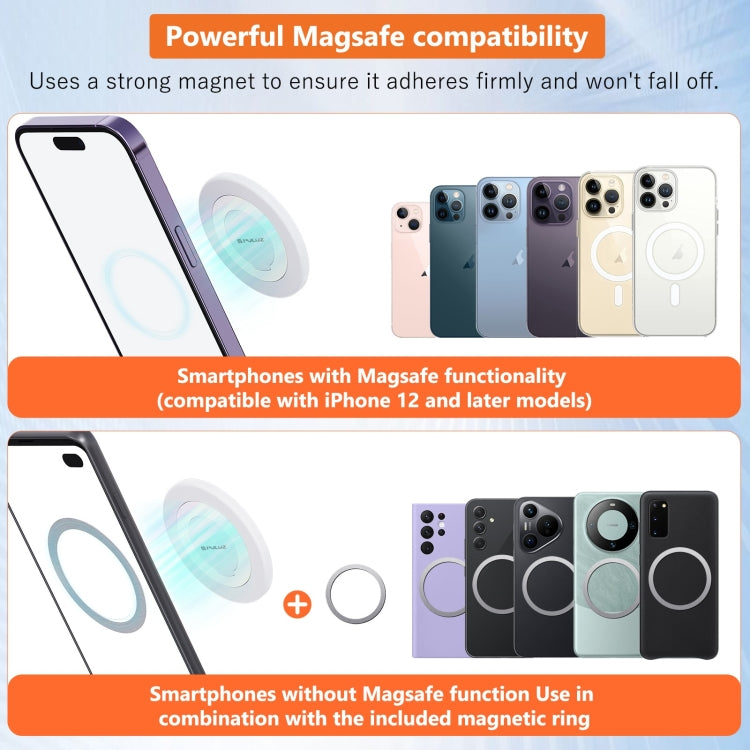 PULUZ Mobile Phone MagSafe Magnetic Makeup Mirror Rear Camera Video Selfie Mirror (White) - Others Accessories by PULUZ | Online Shopping UK | buy2fix