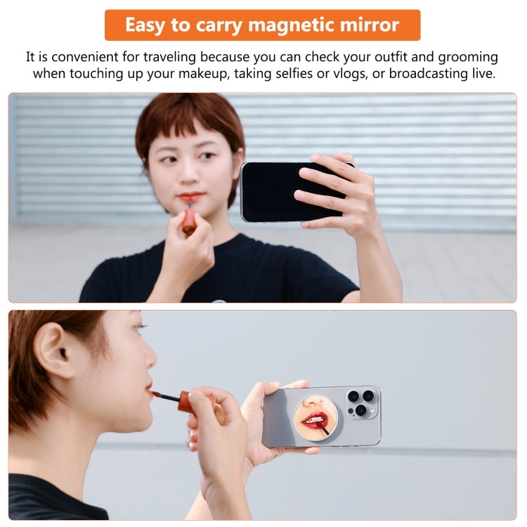 PULUZ Mobile Phone MagSafe Magnetic Makeup Mirror Rear Camera Video Selfie Mirror (White) - Others Accessories by PULUZ | Online Shopping UK | buy2fix