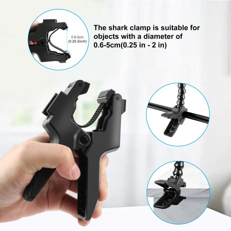 PULUZ Action Sports Cameras Jaws Flex Clamp Mount with Phone Clamp (Black) - Holder by PULUZ | Online Shopping UK | buy2fix