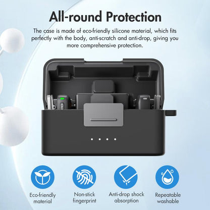 For DJI Mic Mini PULUZ Charging Case Silicone Scratch-proof Protective Cover (Black) - DJI Mic Series by PULUZ | Online Shopping UK | buy2fix