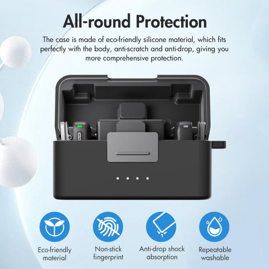 For DJI Mic Mini PULUZ Charging Case Silicone Scratch-proof Protective Cover (Black) - DJI Mic Series by PULUZ | Online Shopping UK | buy2fix