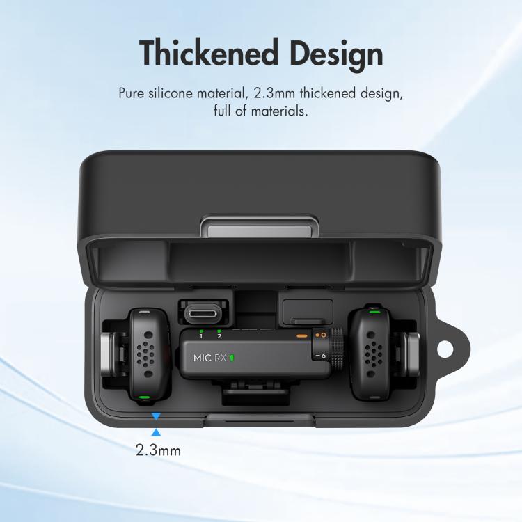 For DJI Mic Mini PULUZ Charging Case Silicone Scratch-proof Protective Cover (Black) - DJI Mic Series by PULUZ | Online Shopping UK | buy2fix