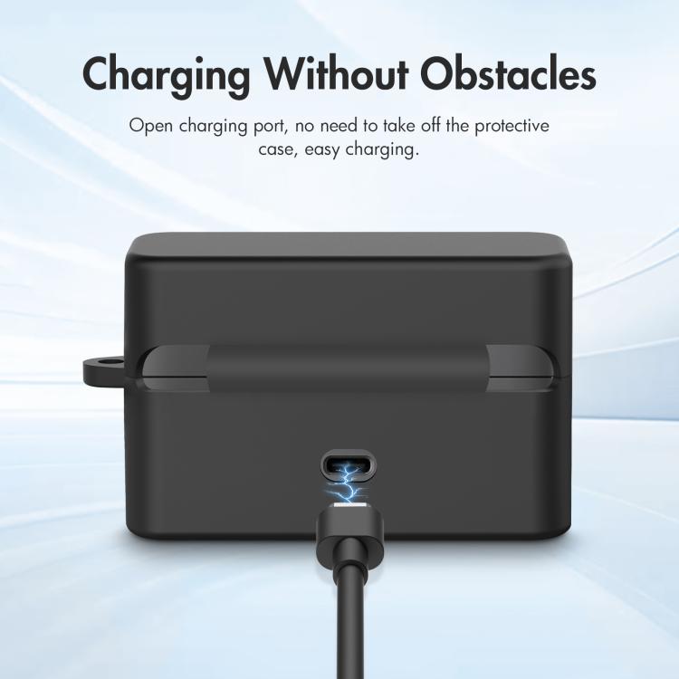 For DJI Mic Mini PULUZ Charging Case Silicone Scratch-proof Protective Cover (Black) - DJI Mic Series by PULUZ | Online Shopping UK | buy2fix