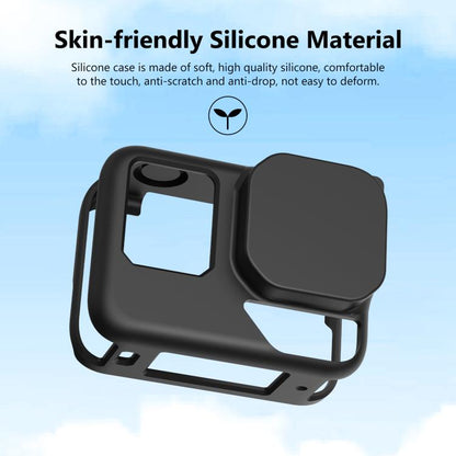 For Insta360 Ace Pro 2 PULUZ Body Silicone Protective Case with Lens Cap & Strap (Black) - Case & Bags by PULUZ | Online Shopping UK | buy2fix