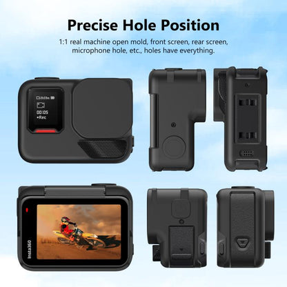 For Insta360 Ace Pro 2 PULUZ Body Silicone Protective Case with Lens Cap & Strap (Black) - Case & Bags by PULUZ | Online Shopping UK | buy2fix