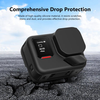 For Insta360 Ace Pro 2 PULUZ Body Silicone Protective Case with Lens Cap & Strap (Black) - Case & Bags by PULUZ | Online Shopping UK | buy2fix
