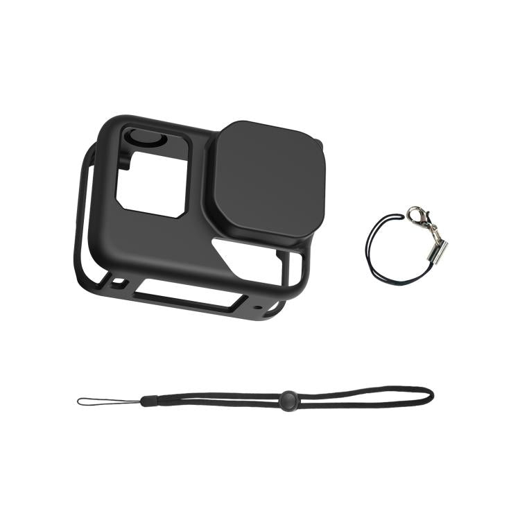 For Insta360 Ace Pro 2 PULUZ Body Silicone Protective Case with Lens Cap & Strap (Black) - Case & Bags by PULUZ | Online Shopping UK | buy2fix