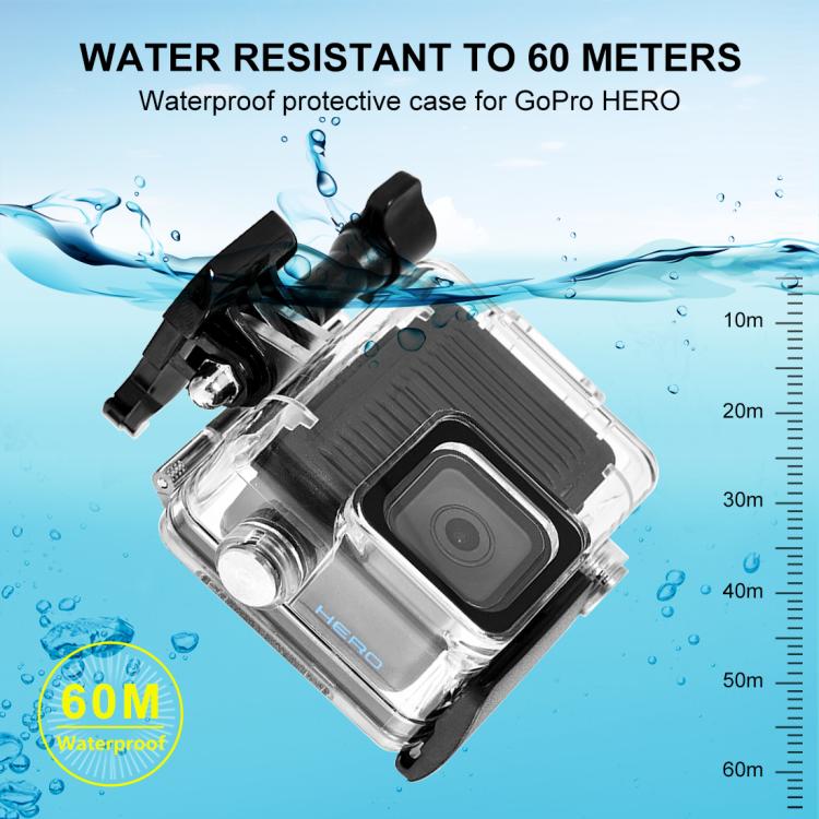 For GoPro HERO 4K 2024 PULUZ 60m / 196ft Waterproof Housing Protective Case with Buckle Basic Mount & Screw (Transparent) - Waterproof Cases by PULUZ | Online Shopping UK | buy2fix
