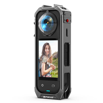 For Insta360 X5 PULUZ Aluminum Alloy Protective Cage Rig Expand Cold Shoe Housing Frame (Grey) - Mount & Holder by PULUZ | Online Shopping UK | buy2fix