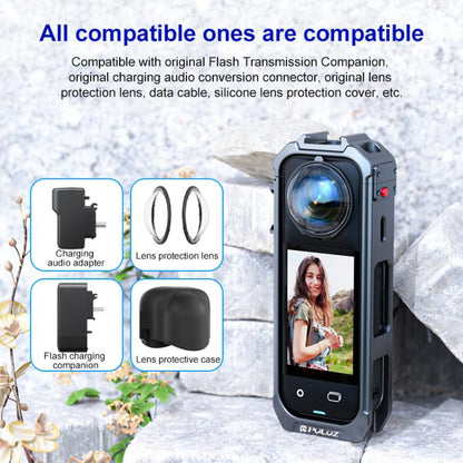 For Insta360 X5 PULUZ Aluminum Alloy Protective Cage Rig Expand Cold Shoe Housing Frame (Grey) - Mount & Holder by PULUZ | Online Shopping UK | buy2fix