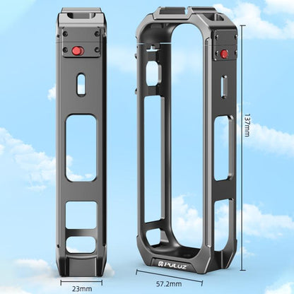 For Insta360 X5 PULUZ Aluminum Alloy Protective Cage Rig Expand Cold Shoe Housing Frame (Grey) - Mount & Holder by PULUZ | Online Shopping UK | buy2fix