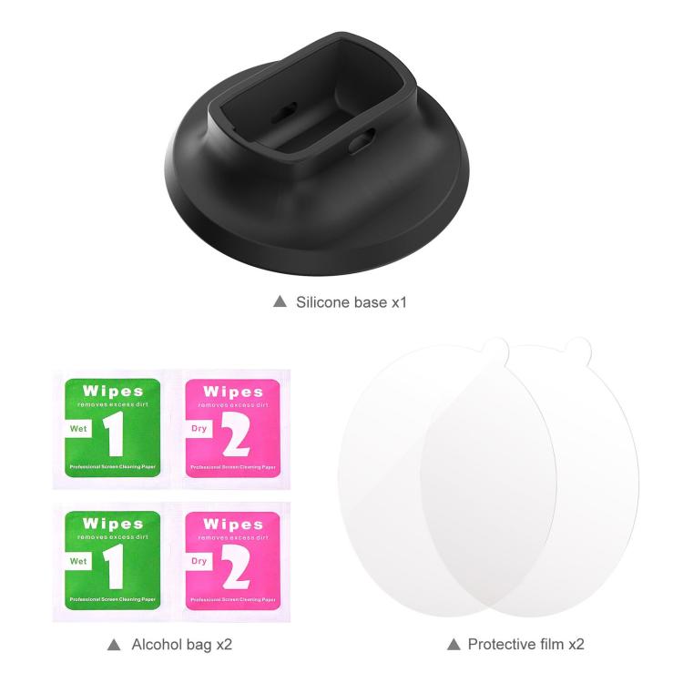 For Insta360 X5 PULUZ Silicone Dock Desktop Adhesive Base Bracket (Black) - Mount & Holder by PULUZ | Online Shopping UK | buy2fix