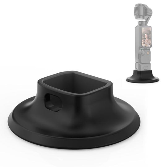 For DJI Osmo Pocket 4P / 4 / 3 PULUZ Adhesive Type Silicone Dock Desktop Base Bracket (Black)