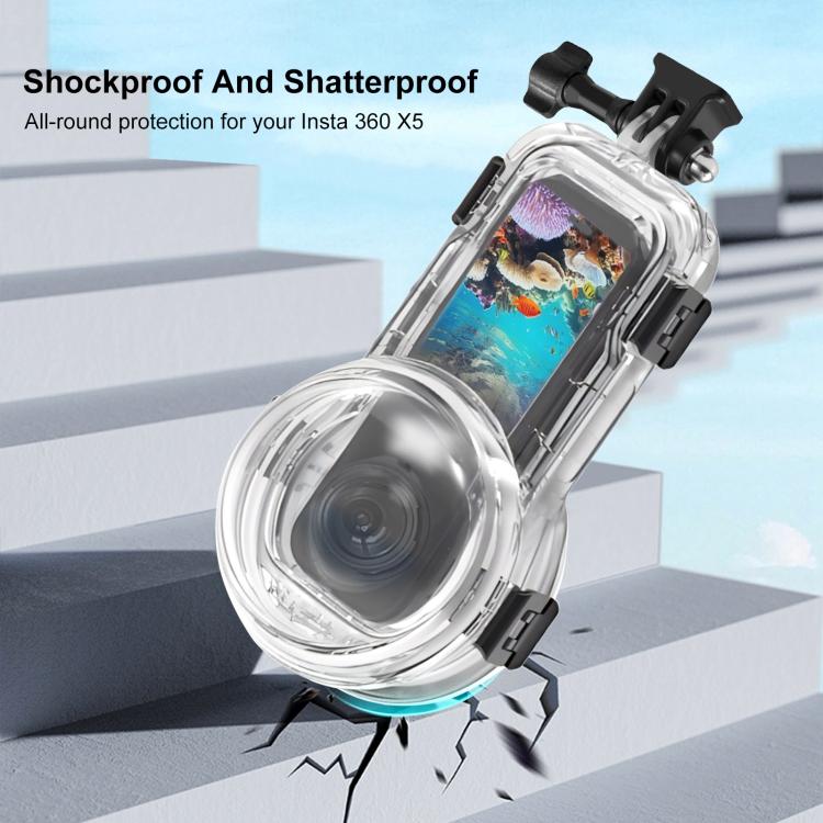 For Insta360 X5 PULUZ 60m Waterproof Sealed Diving Case (Transparent) - Case & Bags by PULUZ | Online Shopping UK | buy2fix