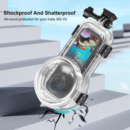 For Insta360 X5 PULUZ 60m Waterproof Sealed Diving Case (Transparent) - Case & Bags by PULUZ | Online Shopping UK | buy2fix