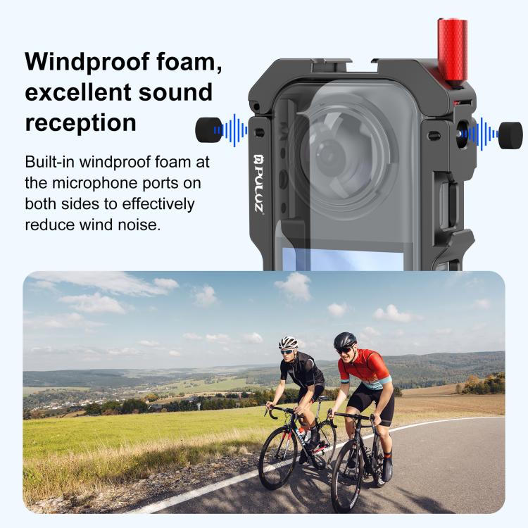 For Insta360 X5 PULUZ Metal Protective Cage Rig Housing Frame with Lens Cover (Black) - Mount & Holder by PULUZ | Online Shopping UK | buy2fix
