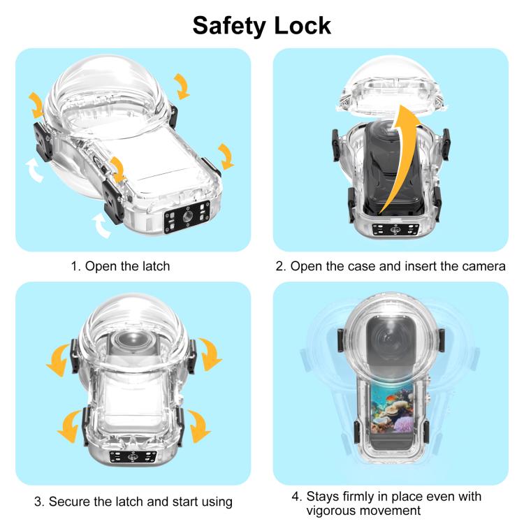 For Insta360 X5 PULUZ Quick Release 60m Waterproof Sealed Diving Case (Transparent) - Case & Bags by PULUZ | Online Shopping UK | buy2fix
