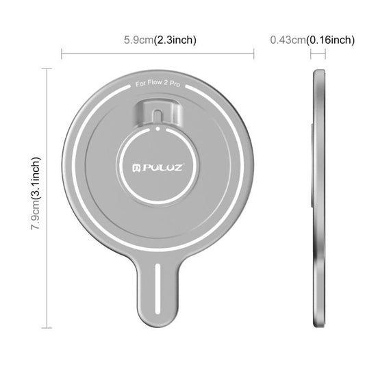 For Insta360 Flow 2 Pro PULUZ Magnetic Phone Mount Adapter (Silver) - Mount & Holder by PULUZ | Online Shopping UK | buy2fix