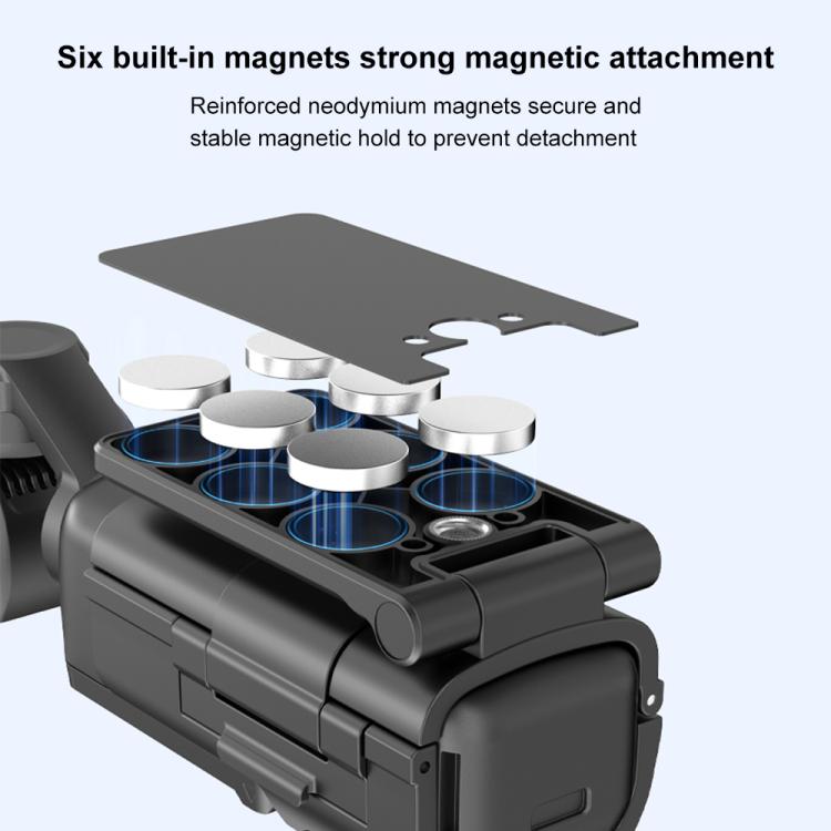 For DJI Osmo Pocket 3 PULUZ Folding Magnetic Mount Base Bracket (Black) - Mount & Holder by PULUZ | Online Shopping UK | buy2fix