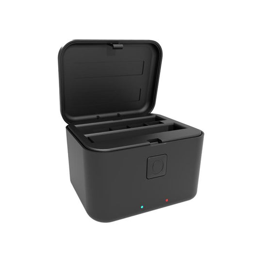 For Insta360 X5 PULUZ Dual-Batteries Charging Box Battery & Memory Card Storage Case (Black)
