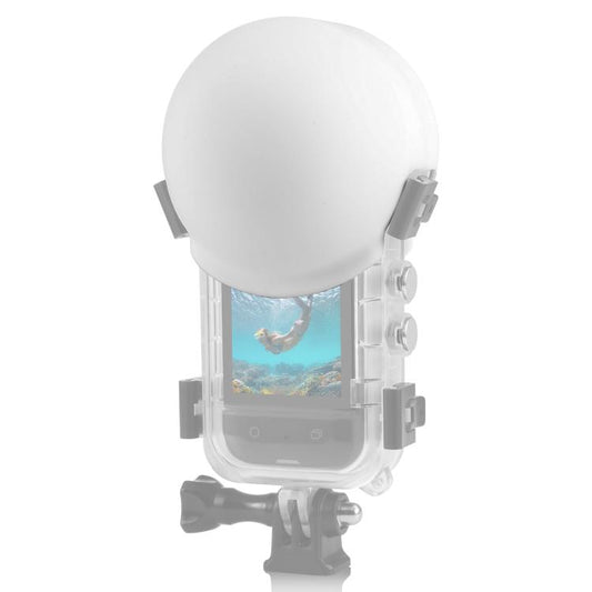 For Insta360 X5 PULUZ Invisible Dive Case Lens Guard Silicone Protective Lens Cap Cover (White) - Len Accessories by PULUZ | Online Shopping UK | buy2fix