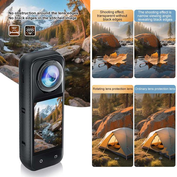 For Insta360 X5 PULUZ Standard Rotation PC Lens Guard  Protective Cover (Transparent) - Len Accessories by PULUZ | Online Shopping UK | buy2fix