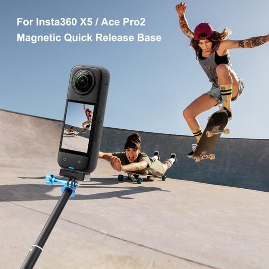 For Insta360 X5 / Ace Pro / Ace Pro 2 PULUZ Magnetic Quick Release Base Mount (Black) - Others by PULUZ | Online Shopping UK | buy2fix