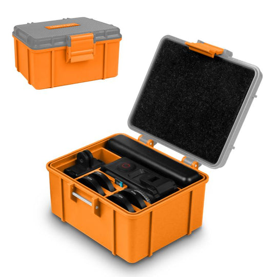 For DJI Osmo Action 6 / 5 Pro / 4 / 3 PULUZ Waterproof Hard Carrying Suitcase Outdoor Protective Storage Box (Orange)