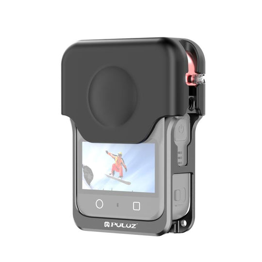 For DJI Osmo 360 PULUZ Aluminum Alloy Protective Cage Expansion Frame with Lens Cover (Black)
