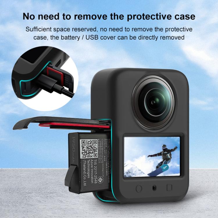For DJI Osmo 360 PULUZ Silicone Body Protective Cover with Lens Cover (Black) - Case & Bags by PULUZ | Online Shopping UK | buy2fix