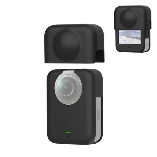For DJI Osmo 360 PULUZ Silicone Body Protective Cover with Lens Cover (Black)