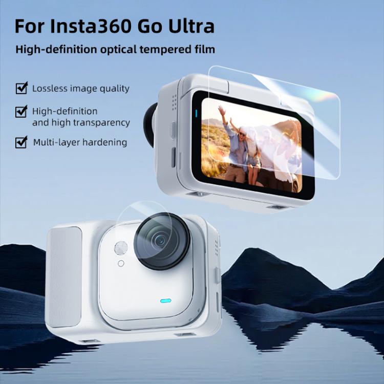 For Insta360 GO Ultra PULUZ 2 in 1 Screen + Lens Tempered Glass Film (Transparent) - Protective Film & Stickers by PULUZ | Online Shopping UK | buy2fix