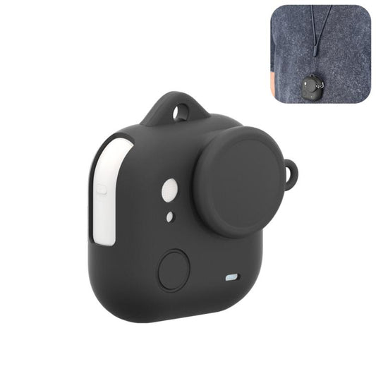 For Insta360 GO Ultra PULUZ Body Silicone Protective Cover with Lens Cap & Lanyards (Black) - Case & Bags by PULUZ | Online Shopping UK | buy2fix