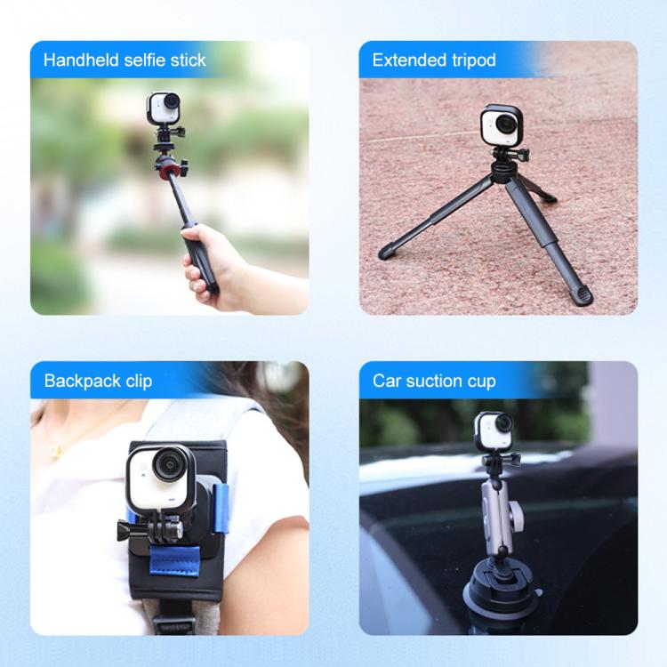 For Insta360 GO Ultra PULUZ PC Plastic Frame Adapter Base Mount (Black) - Mount & Holder by PULUZ | Online Shopping UK | buy2fix
