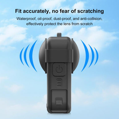 For DJI Osmo 360 PULUZ Silicone Protective Cover with Lens Cover & Lanyard (Black) - Case & Bags by PULUZ | Online Shopping UK | buy2fix