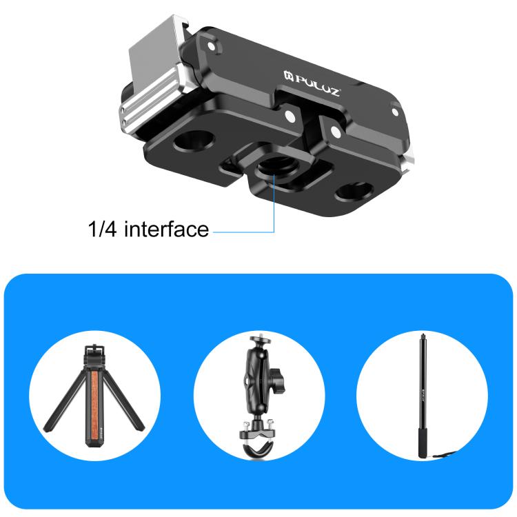 For DJI Osmo Nano PULUZ Magnetic Metal Quick Release Base Mount (Black) - Mount & Holder by PULUZ | Online Shopping UK | buy2fix