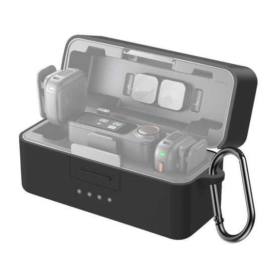 For DJI Mic 3 PULUZ Charging Case Silicone Scratch-proof Protective Cover (Black)