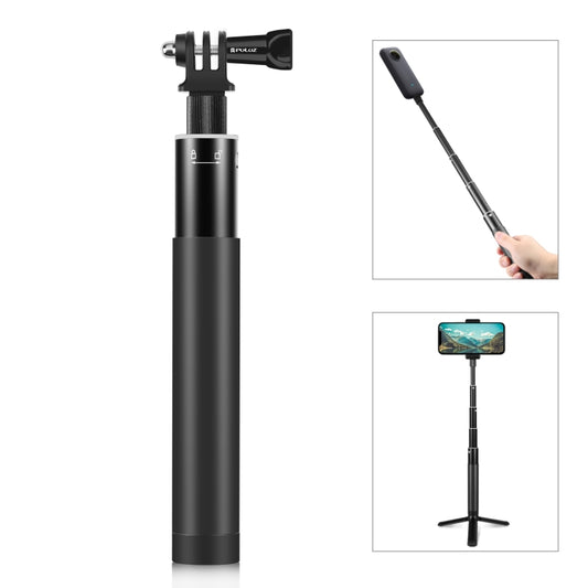 PULUZ 70cm Metal Selfie Stick Monopod with Invisible Adapter Base & Screw for Insta360 One RS / X2 / X3 / DJI Osmo 360 - Self Monopod Grip by PULUZ | Online Shopping UK | buy2fix