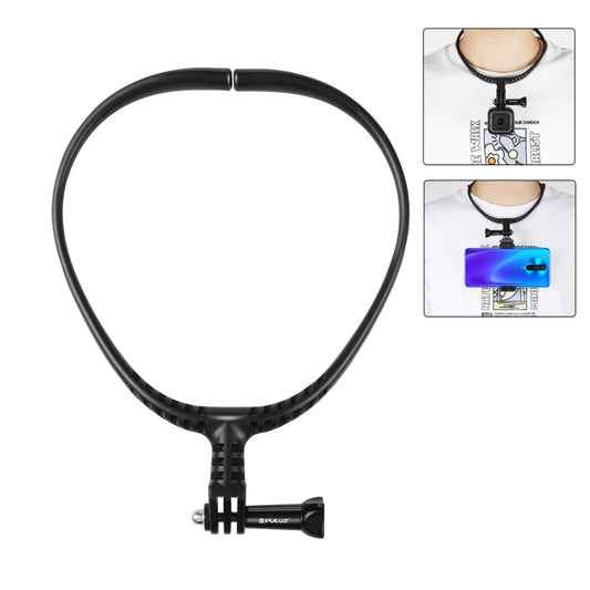 PULUZ Lazy Adjustable Neck Bracket for GoPro Action Cameras (Black) - Holder by PULUZ | Online Shopping UK | buy2fix