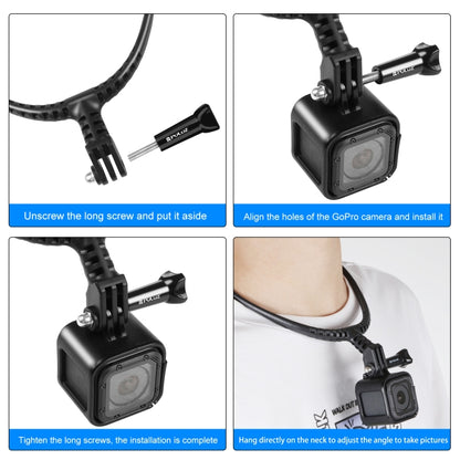 PULUZ Lazy Adjustable Neck Bracket for GoPro Action Cameras (Black) - Holder by PULUZ | Online Shopping UK | buy2fix