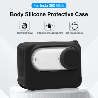 For Insta360 GO 3 PULUZ Camera Charging Case Silicone Case with Lens Cap & Strap (Black) - Case & Bags by PULUZ | Online Shopping UK | buy2fix
