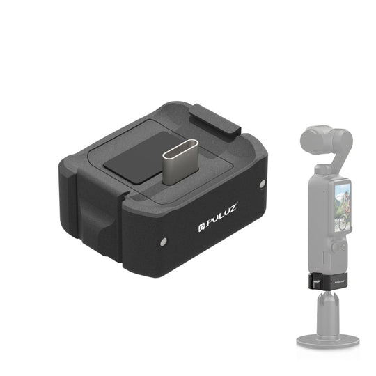 For DJI OSMO Pocket 4 / 3 PULUZ USB-C / Type-C Dock Desktop Charging Base Aluminum Alloy Bracket (Black)