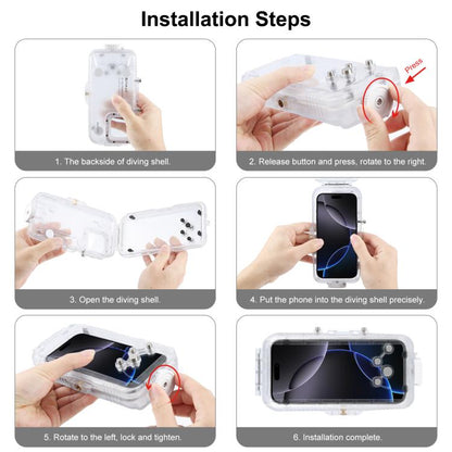 For iPhone 16 Pro PULUZ 40m/130ft Waterproof Diving Case Photo Video Taking Underwater Housing Cover (Transparent) - iPhone 16 Pro Cases by PULUZ | Online Shopping UK | buy2fix